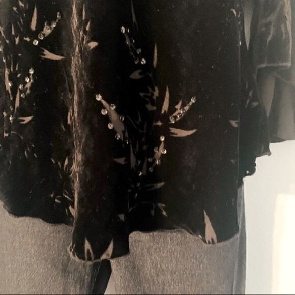 Alexandra Bartlett Black Velvet Blouse Size Small - Picture 7 of 10